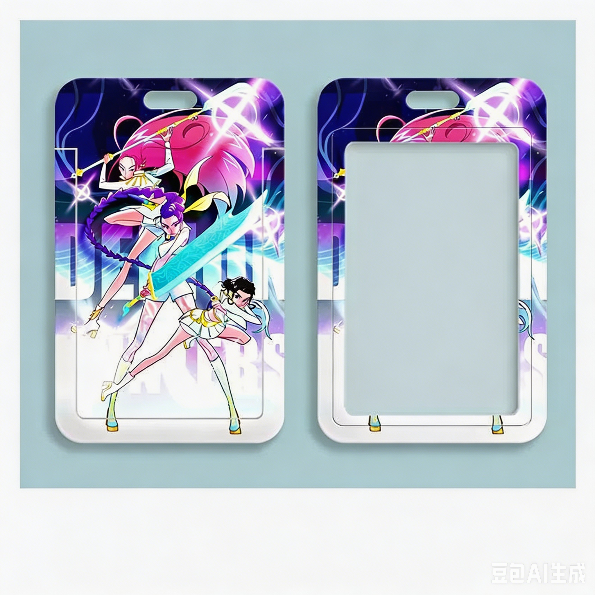 K-Pop Slayers Slide PVC Card Holder | Anime Student ID Bus Pass Access Badge Protective Cover Fan Collection Gift