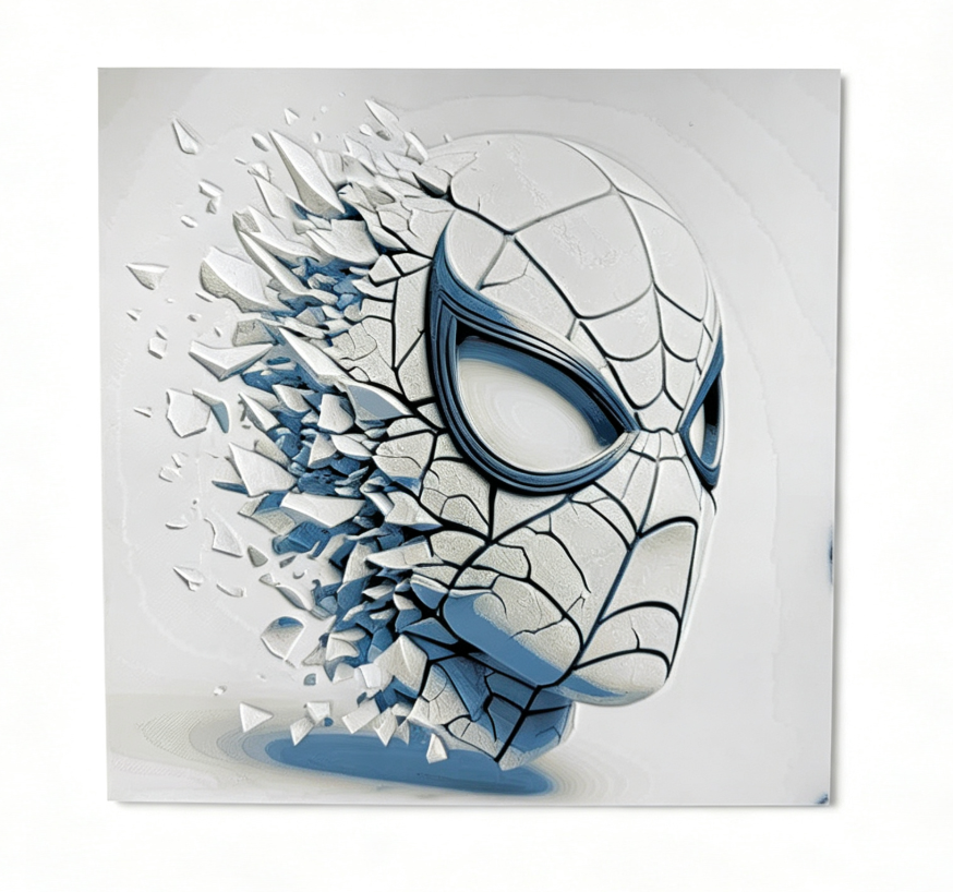 3D-Print-Shattered Spider-Man Square Sticker