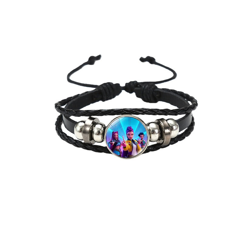 K-Pop Slayers Pink Beaded Stretch Bracelet | Anime Character Charm Wrist Jewelry Cute Girls Fan Collection Gift