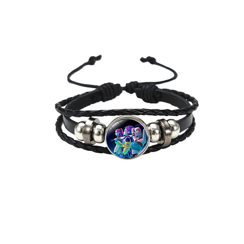 K-Pop Slayers Pink Beaded Stretch Bracelet | Anime Character Charm Wrist Jewelry Cute Girls Fan Collection Gift