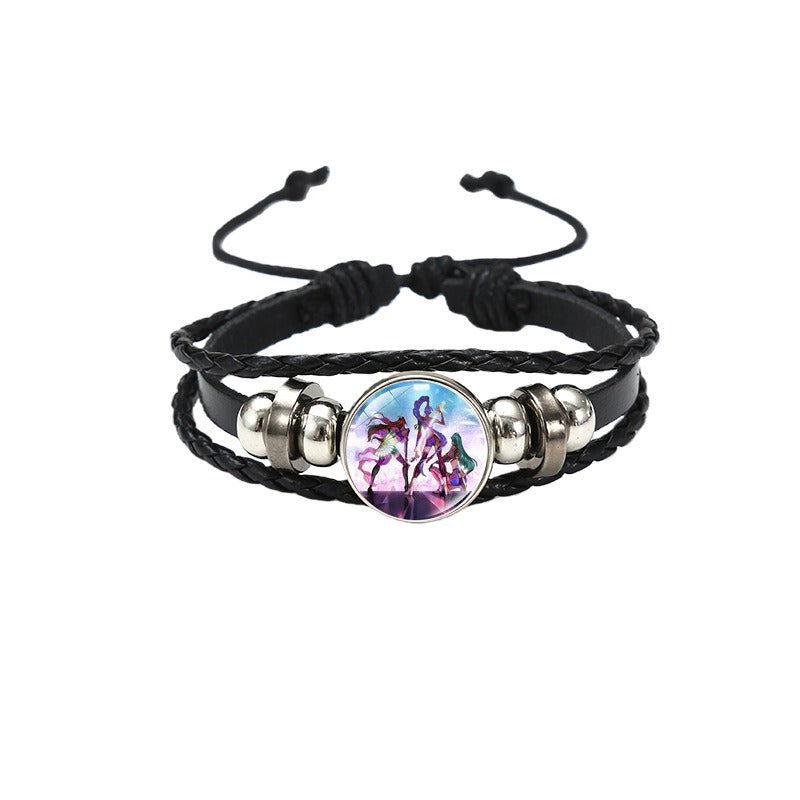 K-Pop Slayers Pink Beaded Stretch Bracelet | Anime Character Charm Wrist Jewelry Cute Girls Fan Collection Gift
