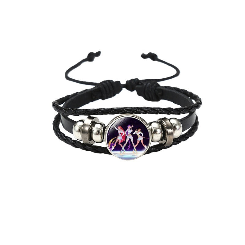 K-Pop Slayers Pink Beaded Stretch Bracelet | Anime Character Charm Wrist Jewelry Cute Girls Fan Collection Gift