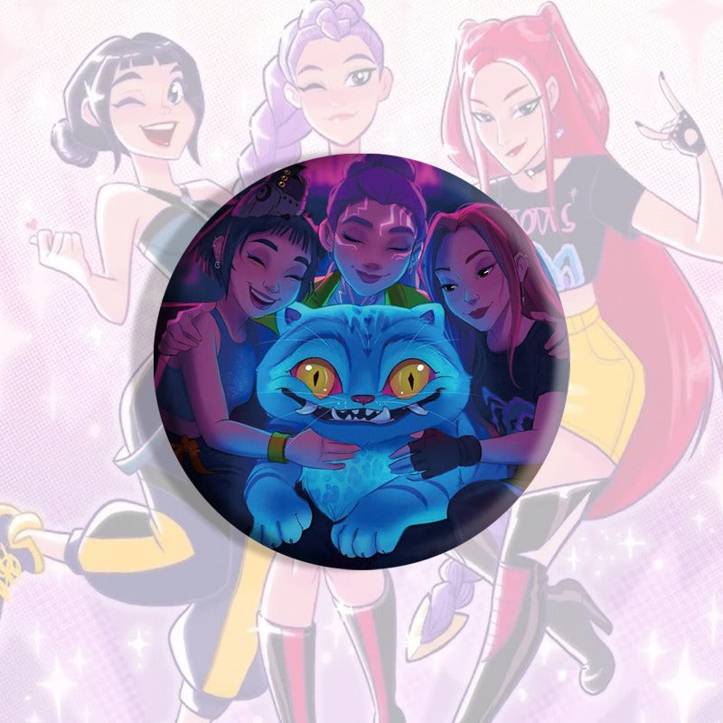 K-Pop Slayers 58mm Round Tin Button Badges | Waterproof Anime Character Metal Brooch Pins Backpack Decor Fan Collection Gift