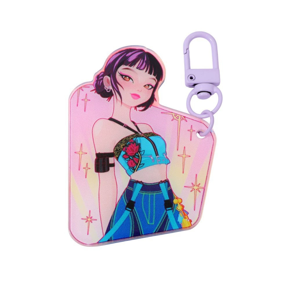 K-Pop Slayers Acrylic Keychain | Double-Sided Printed Cartoon Anime Bag Charm Cute Character Key Ring Fan Collection Pendant