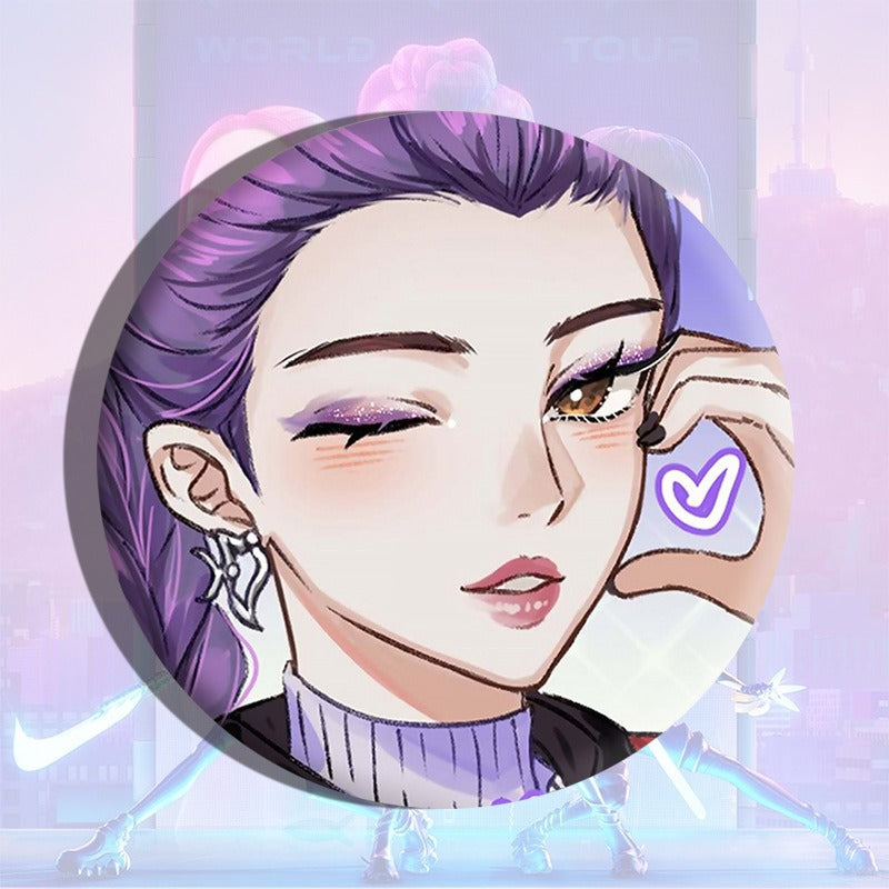 K-Pop Slayers 58mm Round Tin Button Badges | Waterproof Anime Character Metal Brooch Pins Backpack Decor Fan Collection Gift
