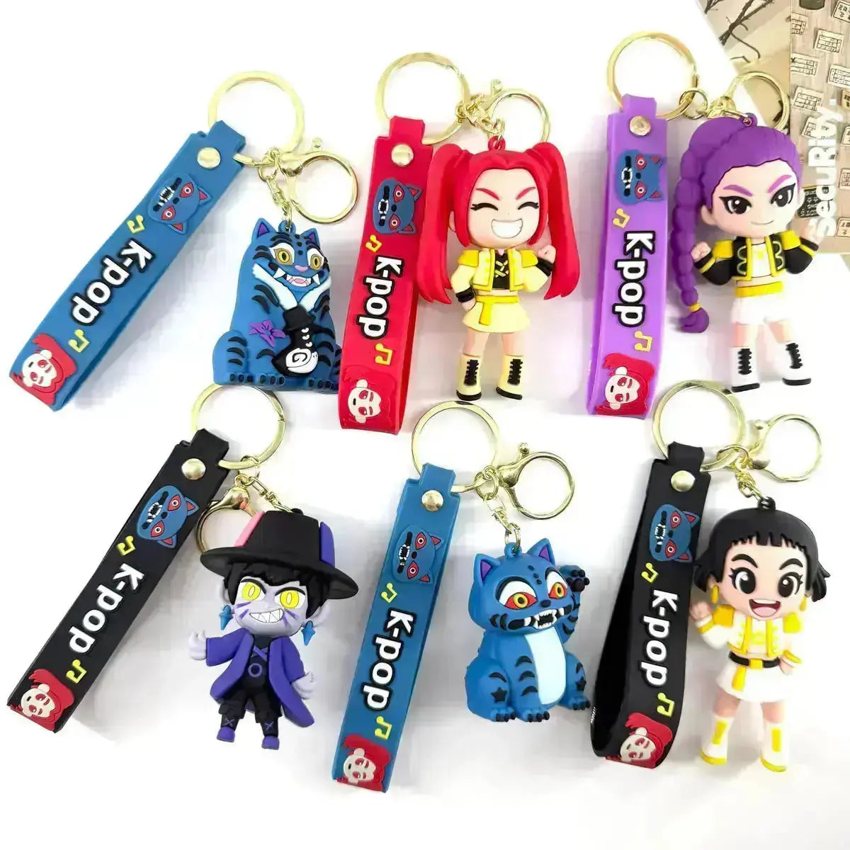 K-Pop Slayers  Girl Group 3D PVC Keychain | Cute Cartoon Doll Bag Pendant with KPOP Strap, Fan Collection Gift Accessories