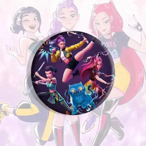 K-Pop Slayers 58mm Round Tin Button Badges | Waterproof Anime Character Metal Brooch Pins Backpack Decor Fan Collection Gift
