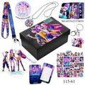 K-Pop Slayers 8Pcs Fan Merch Gift Box | Saja Boys & Blue Cat Acrylic Keychain Standee Photocard DIY Stationery Collection Gift Box For Fans