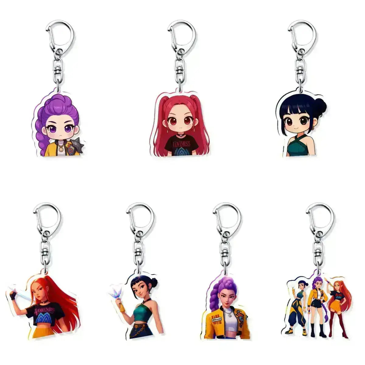 K-Pop Slayers Acrylic Keychain Rumi Mira Zoey | Double-Sided HD Printed Anime Bag Charm Cute Character Pendant Fan Collection Gift