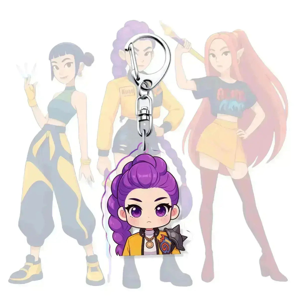 K-Pop Slayers Acrylic Keychain Rumi Mira Zoey | Double-Sided HD Printed Anime Bag Charm Cute Character Pendant Fan Collection Gift