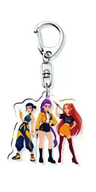 K-Pop Slayers Acrylic Keychain Rumi Mira Zoey | Double-Sided HD Printed Anime Bag Charm Cute Character Pendant Fan Collection Gift