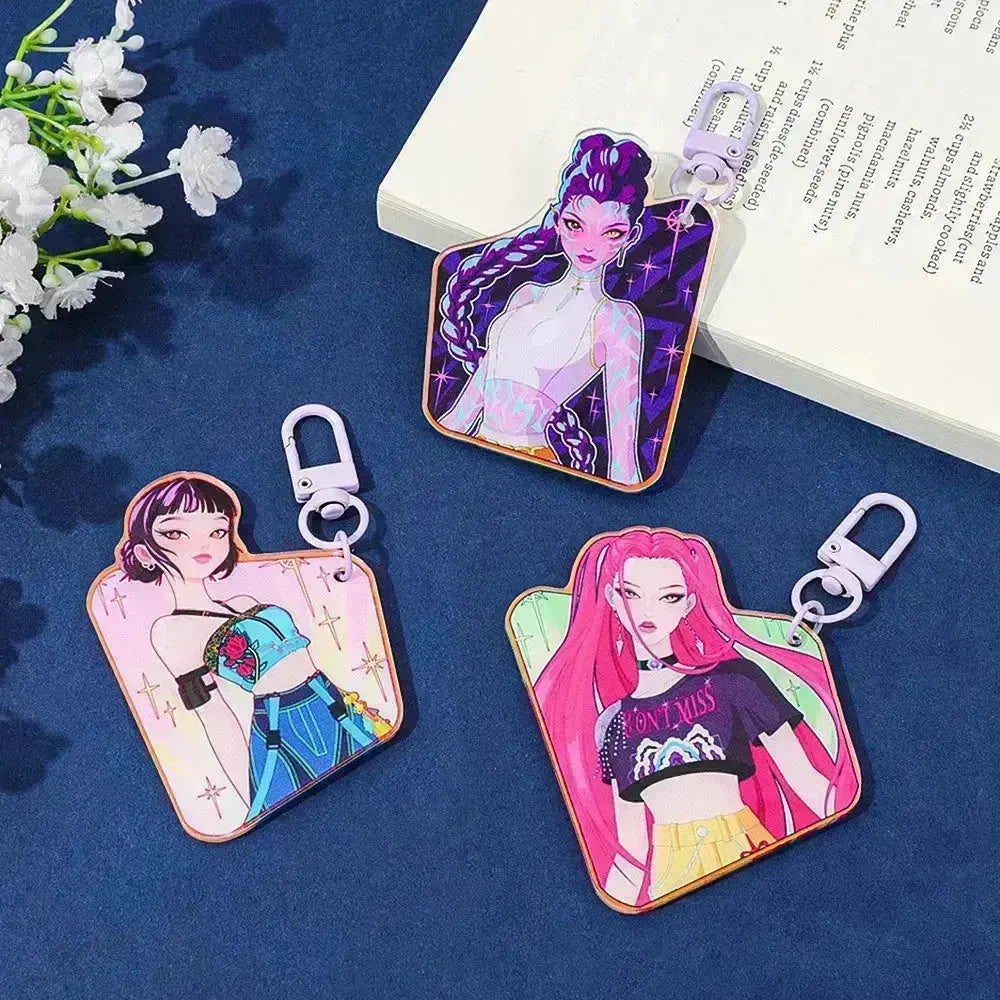 K-Pop Slayers Acrylic Keychain | Double-Sided Printed Cartoon Anime Bag Charm Cute Character Key Ring Fan Collection Pendant