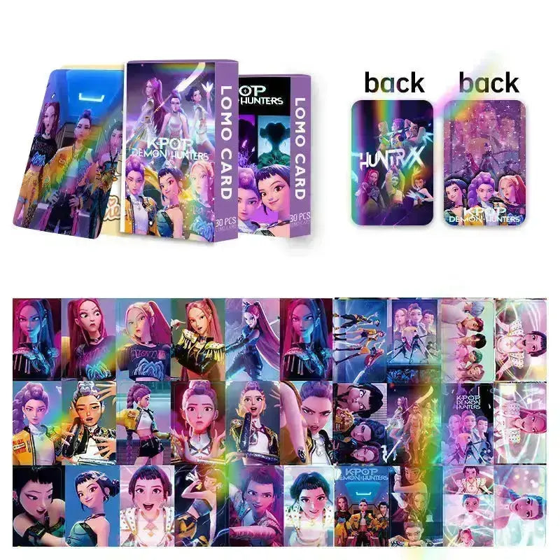 K-Pop Slayers Holographic Lomo Photocards 30Pcs Double Sided Anime Collectible Cards