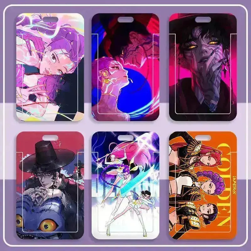 K-Pop Slayers Slide PVC Card Holder | Anime Student ID Bus Pass Access Badge Protective Cover Fan Collection Gift