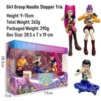 K-Pop Slayers 3Pcs Ramen Eating PVC Figures | Rumi Zoey Mira Anime Desktop Decor Collectible Model Toy Fan Gift Set