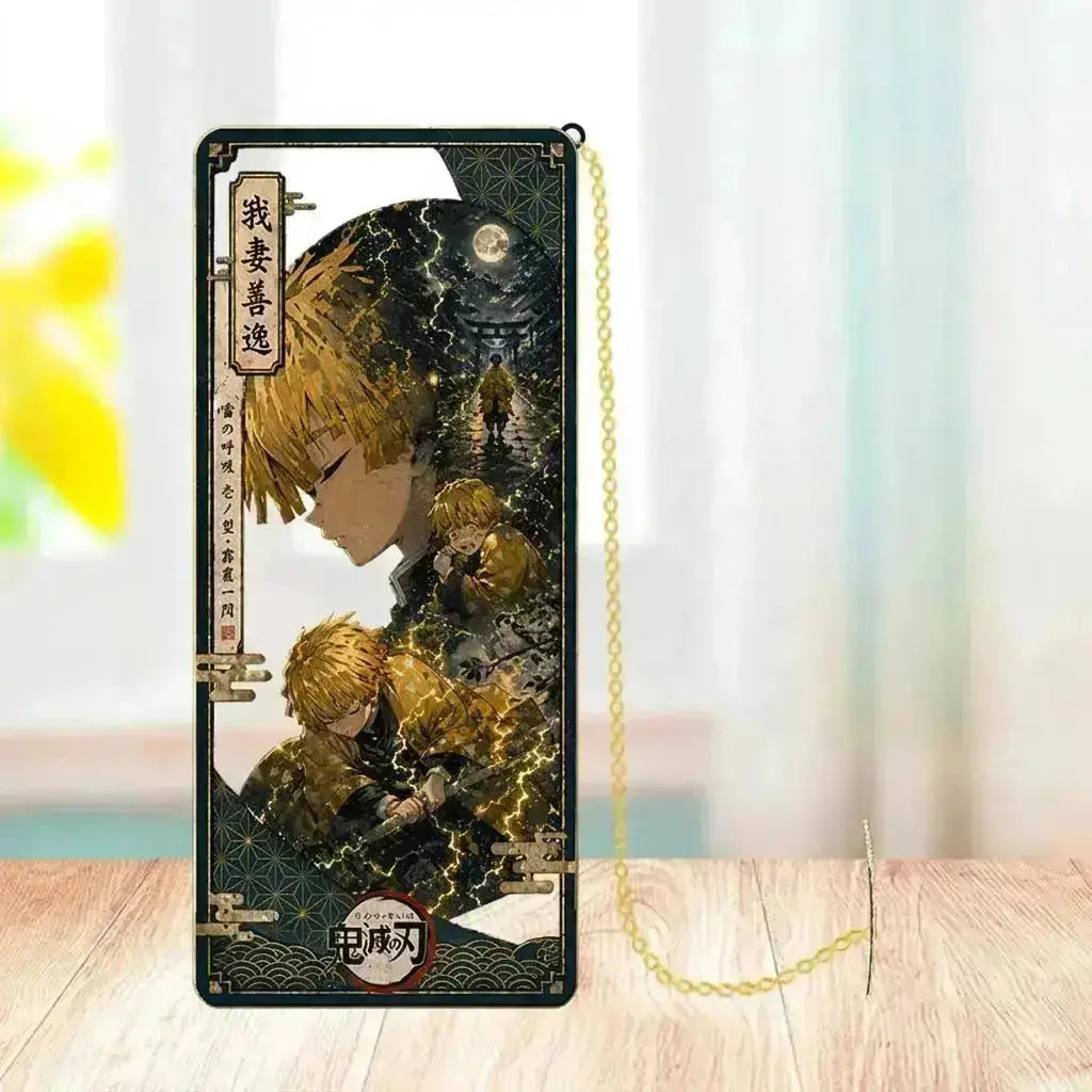 Nine Pillars Slayers Premium Engraved Metal Bookmark with Tassel