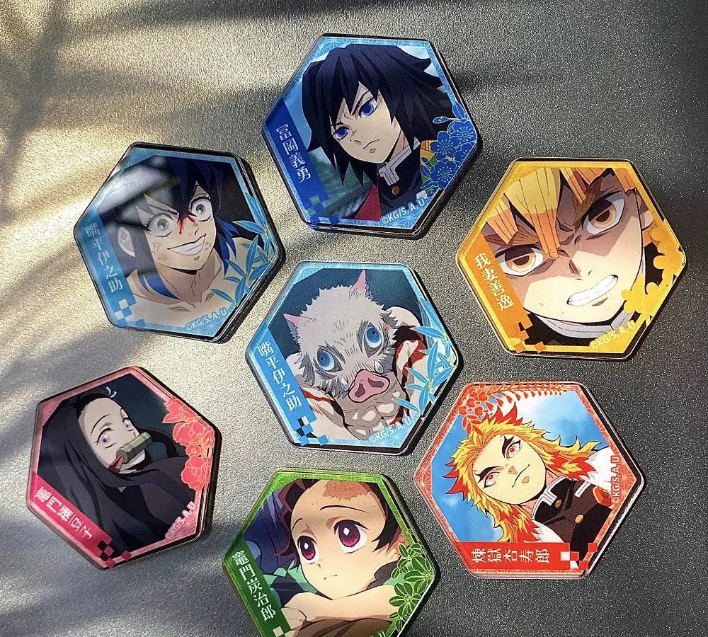 Nine Pillars Slayers - Hexagonal Modular Puzzle Acrylic Magnet
