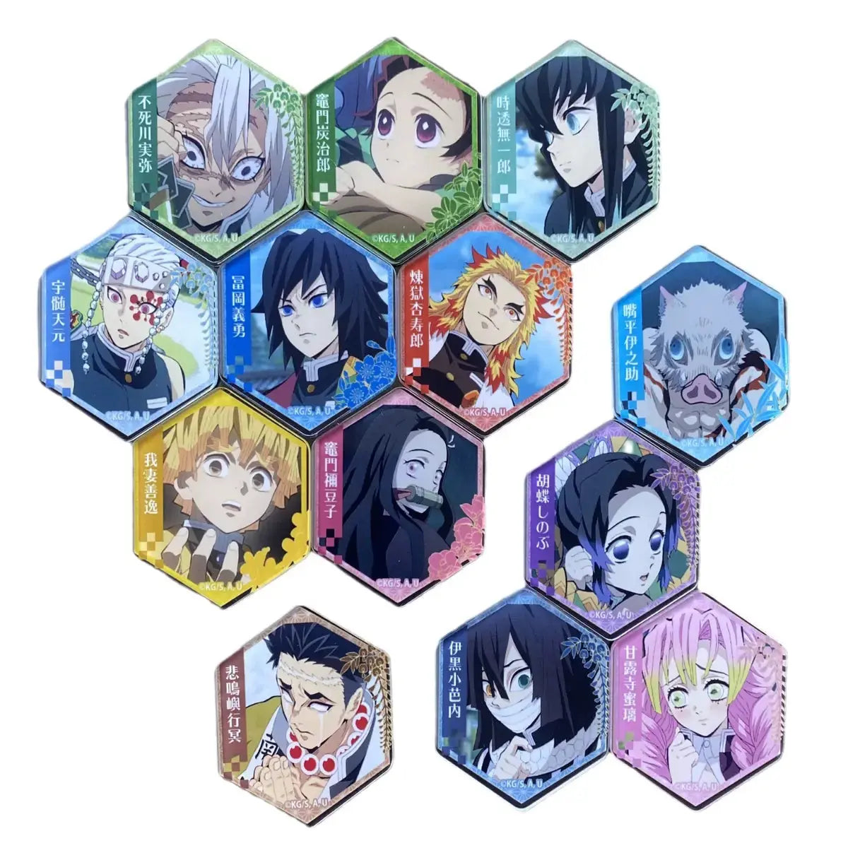 Nine Pillars Slayers - Hexagonal Modular Puzzle Acrylic Magnet